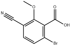 6-Bromo-3-cyano-2-methoxybenzoic acid Struktur