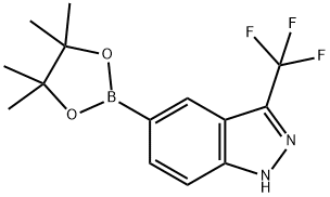 5-(4,4,5,5-tetramethyl-1,3,2-dioxaborolan-2-yl)-3-(trifluoromethyl)-1H-indazole Struktur