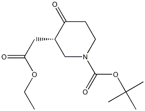 tert-butyl (3S)-3-(2-ethoxy-2-oxoethyl)-4-oxopiperidine-1-carboxylate Struktur