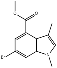 methyl 6-bromo-1,3-dimethyl-1H-indole-4-carboxylate Struktur