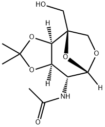 N-((3aR,4S,7S,8R,8aR)-4-(hydroxymethyl)-2,2-dimethylhexahydro-4,7-epoxy[1,3]dioxolo[4,5-d]oxepin-8-yl)acetamide Struktur