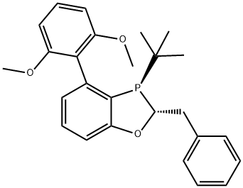 (2R,3R)-2-benzyl-3-(tert-butyl)-4-(2,6-dimethoxyphenyl)-2,3-dihydrobenzo[d][1,3]oxaphosphole Struktur