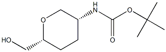 tert-butyl N-[(3R,6R)-6-(hydroxymethyl)oxan-3-yl]carbamate Struktur