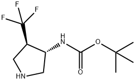 tert-butyl ((3S,4R)-4-(trifluoromethyl)pyrrolidin-3-yl)carbamate Struktur