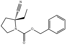 benzyl (2R)-2-cyano-2-ethylpyrrolidine-1-carboxylate Struktur