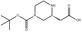 (R)-2-(4-(tert-butoxycarbonyl)piperazin-2-yl)acetic acid Struktur