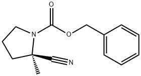 benzyl (2R)-2-cyano-2-methylpyrrolidine-1-carboxylate Struktur