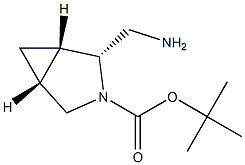 tert-butyl (1S,2R,5R)-2-(aminomethyl)-3-azabicyclo[3.1.0]hexane-3-carboxylate Struktur