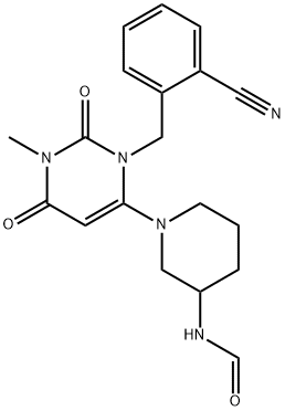 (R)-N-(1-(3-(2-cyanobenzyl)-1-methyl-2,6-dioxo-1,2,3,6-tetrahydropyrimidin-4-yl)piperidin-3-yl)formamide Structure