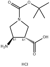 1,3-Pyrrolidinedicarboxylic acid, 4-amino-, 1-(1,1-dimethylethyl) ester, hydrochloride Struktur