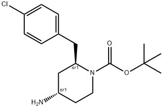 trans-4-Amino-1-Boc-2-(4-chlorobenzyl)piperidine Struktur