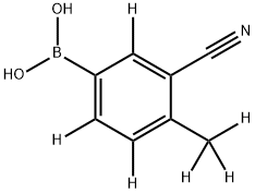 (3-cyano-4-(methyl-d3)phenyl)boronic acid Struktur