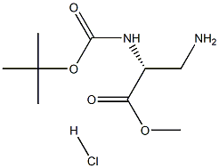 methyl (2R)-3-amino-2-{[(tert-butoxy)carbonyl]amino}propanoate hydrochloride Struktur