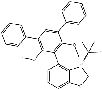 (S)-3-(tert-butyl)-4-(4',6'-dimethoxy-[1,1':3',1''-terphenyl]-5'-yl)-2,3-dihydrobenzo[d][1,3]oxaphosphole Struktur