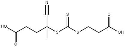 4-((((2-Carboxyethyl)thio)carbonothioyl)thio)-4-cyanopentanoic acid Struktur