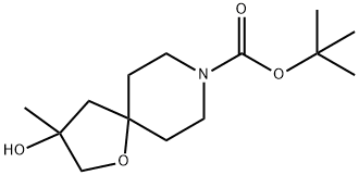 tert-butyl 3-hydroxy-3-methyl-1-oxa-8-azaspiro[4.5]decane-8-carboxylate Struktur