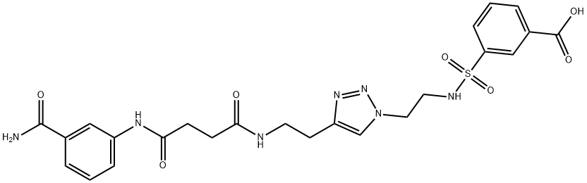 Benzoic acid, 3-[[[2-[4-[2-[[4-[[3-(aminocarbonyl)phenyl]amino]-1,4-dioxobutyl]amino]ethyl]-1H-1,2,3-triazol-1-yl]ethyl]amino]sulfonyl]- Struktur