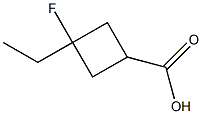 3-ethyl-3-fluorocyclobutane-1-carboxylic acid Struktur