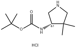 tert-butyl (S)-(4,4-dimethylpyrrolidin-3-yl)carbamate hydrochloride Struktur