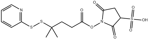 1-(4-Methyl-4-(pyridin-2-yldisulfanyl)pentanoyloxy)-2,5-dioxopyrrolidine-3-sulfonic acid Struktur