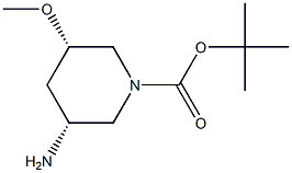 tert-butyl cis-3-amino-5-methoxypiperidine-1-carboxylate Struktur