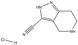 2H,4H,5H,6H,7H-pyrazolo[4,3-c]pyridine-3-carbonitrile hydrochloride Struktur