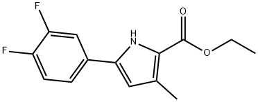 Ethyl 5-(3,4-difluorophenyl)-3-methyl-1H-pyrrole-2-carboxylate Struktur