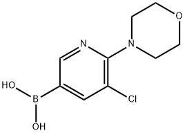 5-Chloro-6-(morpholino)pyridine-3-boronic acid Struktur