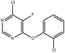 4-chloro-6-(2-chlorophenoxy)-5-fluoropyrimidine Struktur