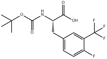 (S)-2-((tert-butoxycarbonyl)amino)-3-(4-fluoro-3-(trifluoromethyl)phenyl)propanoic acid Struktur