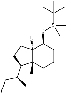 tert-Butyl-[1-(2-iodo-1-methyl-ethyl)-7a-methyl-octahydro-inden-4-yloxy]-dimethyl-silane Struktur