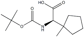 (R)-2-((tert-butoxycarbonyl)amino)-2-(1-methylcyclopentyl)acetic acid Struktur