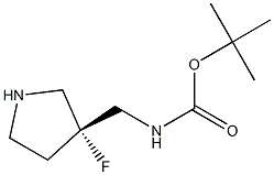 tert-butyl (R)-((3-fluoropyrrolidin-3-yl)methyl)carbamate Struktur