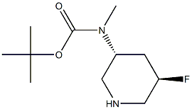 tert-butyl N-[trans-5-fluoropiperidin-3-yl]-N-methylcarbamate Struktur