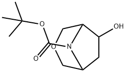 tert-butyl 6-hydroxy-3-oxa-8-azabicyclo[3.2.1]octane-8-carboxylate Struktur