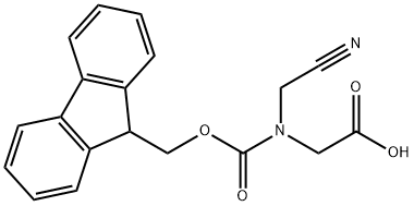 2-[(cyanomethyl)({[(9H-fluoren-9-yl)methoxy]carbonyl})amino]acetic acid Struktur