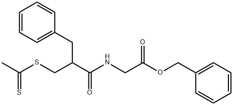 Glycine, N-[1-oxo-2-(phenylmethyl)-3-[(1-thioxoethyl)thio]propyl]-, phenylmethyl ester Struktur