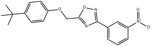 5-{[4-(tert-butyl)phenoxy]methyl}-3-(3-nitrophenyl)-1,2,4-oxadiazole Struktur