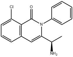 (R)-3-(1-aminoethyl)-8-chloro-2-phenylisoquinolin-1(2H)-one Struktur