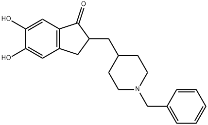 Donepezil impurity 33/Donepezil Didesmethyl Impurity/(RS)-2-[(1-Benzyl-4-piperidyl)methyl]-5,6-dihydroxy-1-indanone Struktur