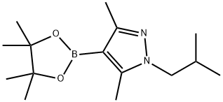 1-Isobutyl-3,5-dimethyl-4-(4,4,5,5-tetramethyl-[1,3,2]dioxaborolan-2-yl)-1H-pyrazole Struktur