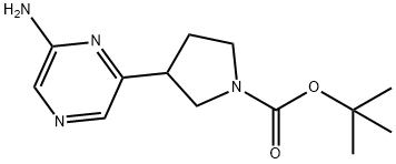 tert-butyl 3-(6-aminopyrazin-2-yl)pyrrolidine-1-carboxylate Struktur