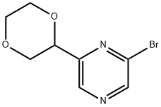 2-bromo-6-(1,4-dioxan-2-yl)pyrazine Struktur