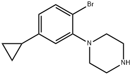 1-(2-bromo-5-cyclopropylphenyl)piperazine Struktur