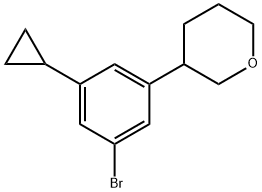 3-(3-bromo-5-cyclopropylphenyl)tetrahydro-2H-pyran Struktur