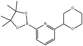 2-(1,4-dioxan-2-yl)-6-(4,4,5,5-tetramethyl-1,3,2-dioxaborolan-2-yl)pyridine Struktur