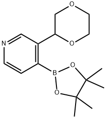 3-(1,4-Dioxan-2-yl)pyridine-4-boronic acid pinacol ester Struktur