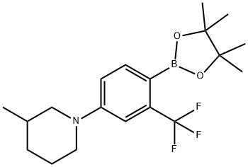 2-Trifluoromethyl-4-(3-methylpiperidin-1-yl)phenylboronic acid pinacol ester Struktur