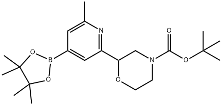 tert-butyl 2-(6-methyl-4-(4,4,5,5-tetramethyl-1,3,2-dioxaborolan-2-yl)pyridin-2-yl)morpholine-4-carboxylate Struktur