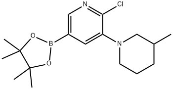 6-Chloro-5-(3-methylpiperidin-1-yl)pyridine-3-boronic acid pinacol ester Struktur